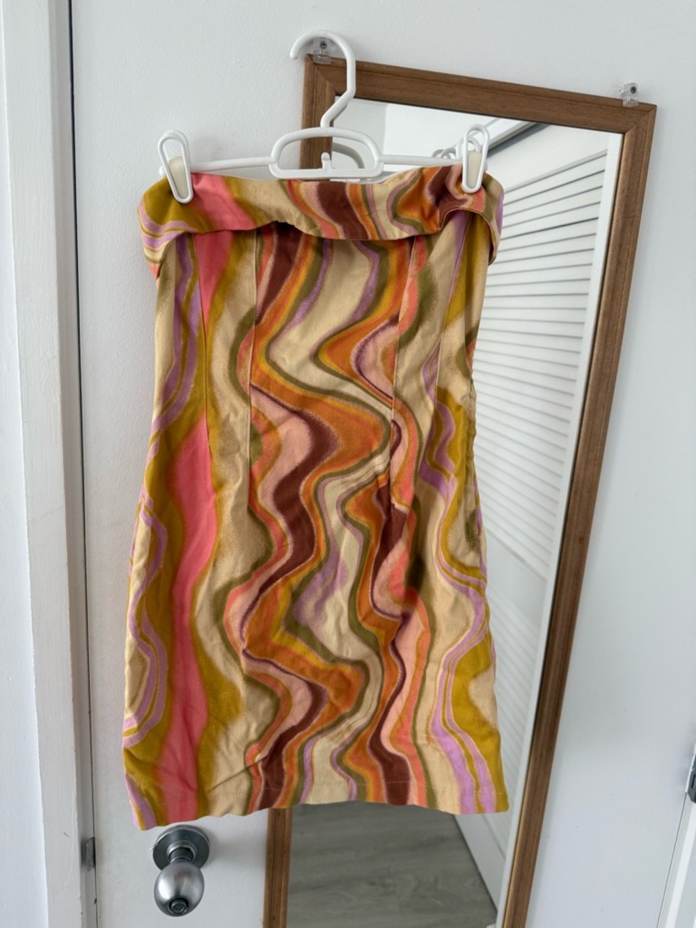 wild fable Multicolor Strapless Mini Dress - Pink, Mustard, Olive